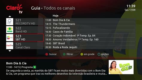 Programação de TV .